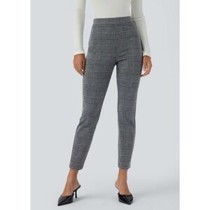 Halara Flex High Waisted PocketHoundstooth Plaid Skinny Work Pants Women Small